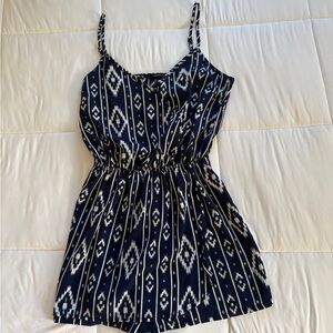 Forever 21 Navy and White tribal Patterned Romper